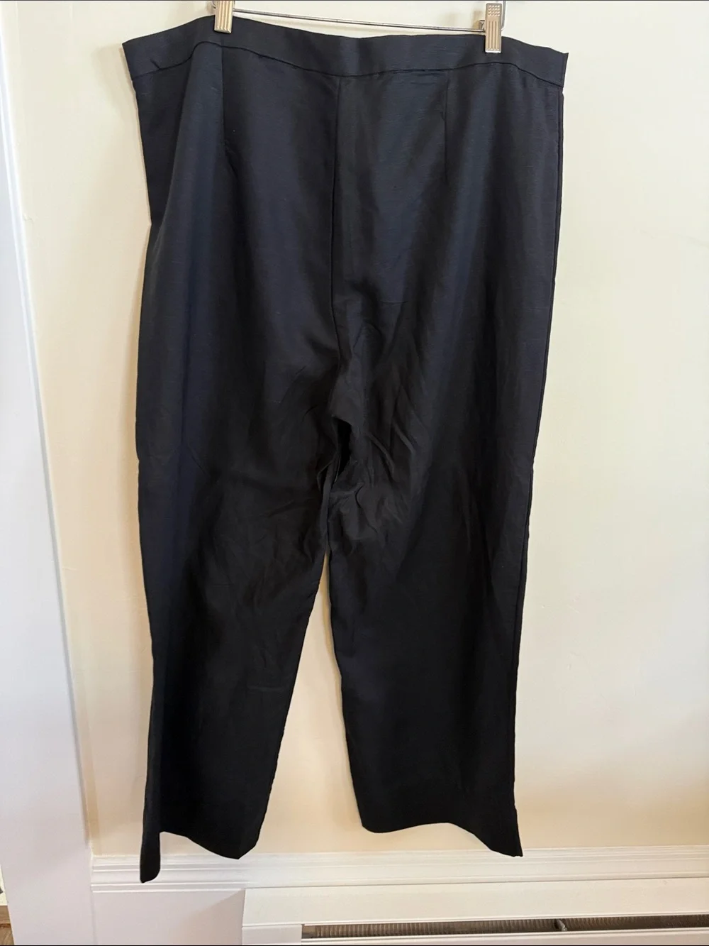 🐝 NWT 🐝 LINEN Blend H&M Black Wide Leg Trousers